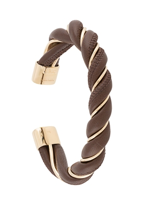 Bottega Veneta twisted leather bracelet - Brown