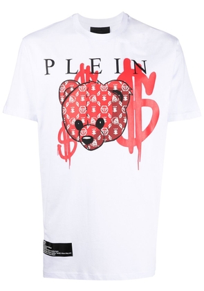 Philipp Plein teddy print cotton T-shirt - White