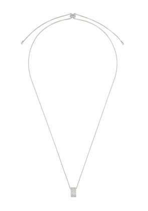 APM Monaco Romance double ring pendant adjustable necklace - Silver