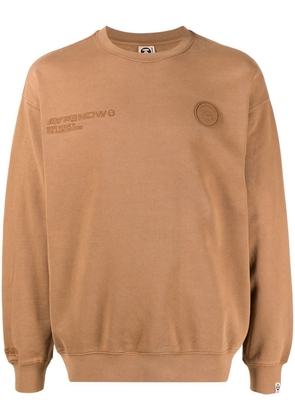 AAPE BY *A BATHING APE® logo-print cotton sweatshirt - Brown
