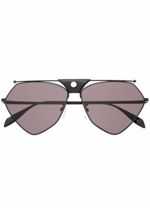 Alexander McQueen Eyewear Abstract pilot frame sunglasses - Black