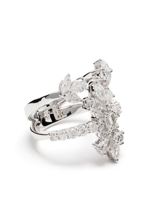 Yeprem 18kt white gold diamond cocktail ring - Silver