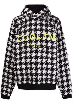 COOL T.M houndstooth logo-print hoodie - Black
