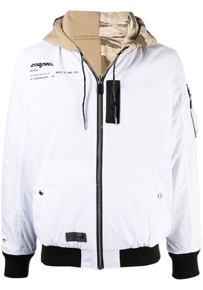 AAPE BY *A BATHING APE® contrast hood logo jacket - White
