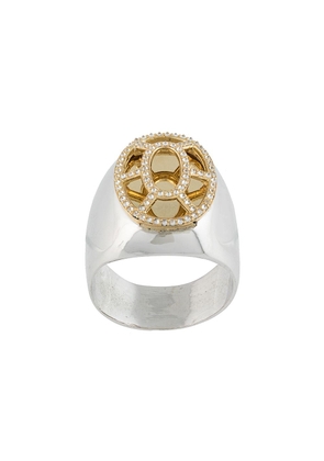 DALILA BARKACHE 18kt yellow gold and sterling silver caged diamond ring