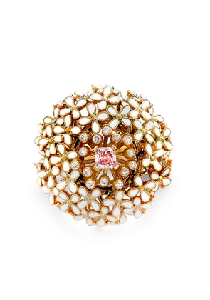 Pragnell 18kt yellow gold Wildflower Parsley pink diamond ring