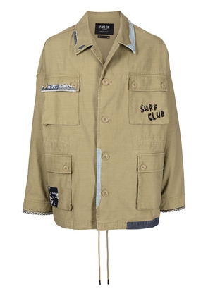 FIVE CM patch-detail shirt jacket - Brown