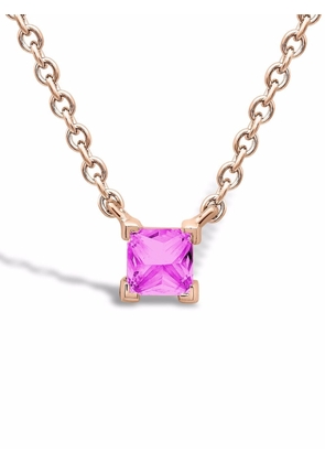Pragnell 18kt rose gold RockChic sapphire solitaire necklace - Pink