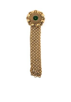 CHANEL Pre-Owned 1980s gemstone-embellished chain bracelet - Gold