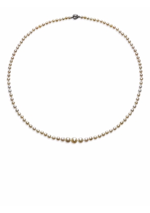 Pragnell Vintage 18kt yellow gold and platinum Victorian natural pearl necklace