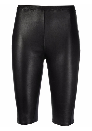 LOEWE leather high-waisted biker shorts - Black
