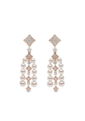 Yoko London 18kt rose gold Raindrop Akoya pearl and diamond earrings - Pink