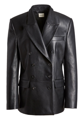 KHAITE double-breasted leather jacket - Black