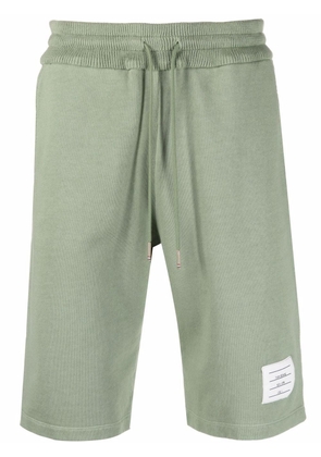 Thom Browne logo-patch track shorts - Green