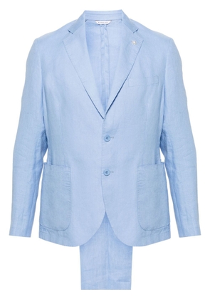 Manuel Ritz single-breasted linen suit - Blue