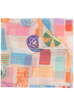CHANEL Pre-Owned CC geometric print scarf - Neutrals