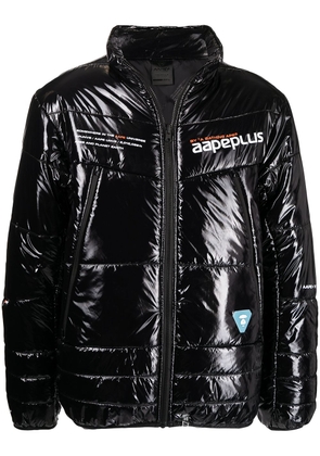 AAPE BY *A BATHING APE® high-shine logo-print puffer jacket - Black