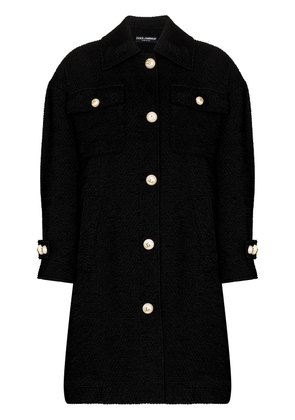 Dolce & Gabbana single-breasted textured coat - Black