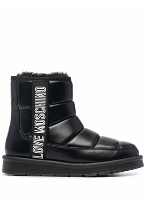 Love Moschino logo-print chunky boots - Black