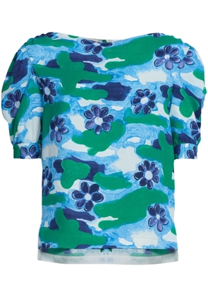 Marni all-over floral-print blouse - Blue