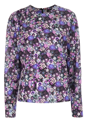 ISABEL MARANT floral-print stretch-silk blouse - Purple