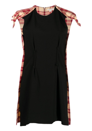 Céline Pre-Owned checked panelled mini-dress - Black