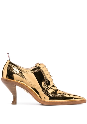 Thom Browne metallic longwing brogues with sculpted heel - Gold