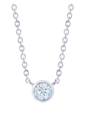 KWIAT 18kt white gold round diamond bezel set pendant necklace - Silver