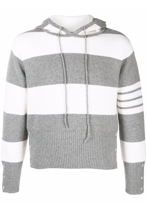 Thom Browne 4-Bar striped hoodie - Grey