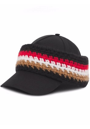 Burberry knitted-headband baseball cap - Black
