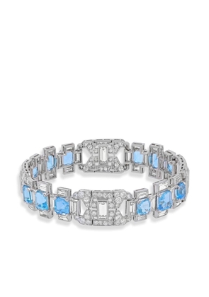 Pragnell Vintage platinum French Art Deco aquamarine and diamond bracelet - Silver