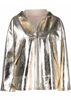 Yves Salomon metallic-effect hooded jacket - Gold