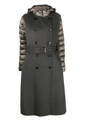 Moorer padded double-breasted coat - Grey