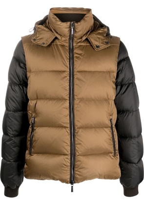 Moorer detachable-sleeve padded jacket - Brown