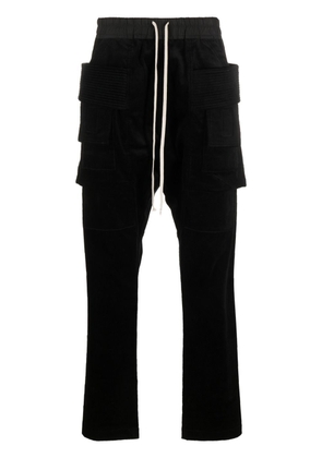 Rick Owens DRKSHDW tapered corduroy cargo trousers - Black