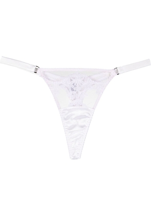 Fleur Of England Aria lace-panel thong - White