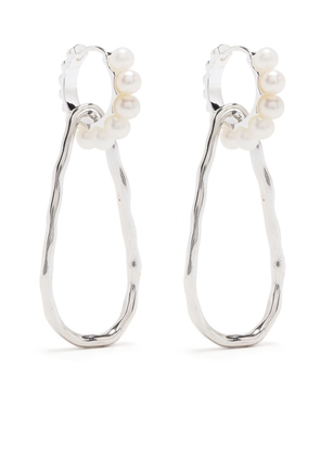 DOWER AND HALL Waterfall pearl drop earrings - Silver