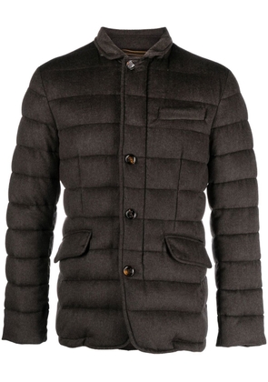 Moorer padded button-up down jacket - Grey