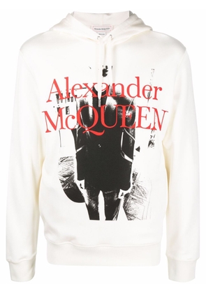 Alexander McQueen graphic-logo print hoodie - White