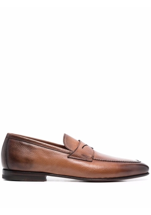 Santoni Penny leather loafers - Brown
