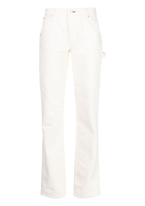 rag & bone strap-detail straight-leg jeans - White