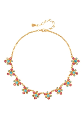 Susan Caplan Vintage 1980s floral crystal-embellished necklace - Gold