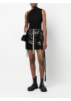Rick Owens DRKSHDW zip-up drawstring mini skirt - Black
