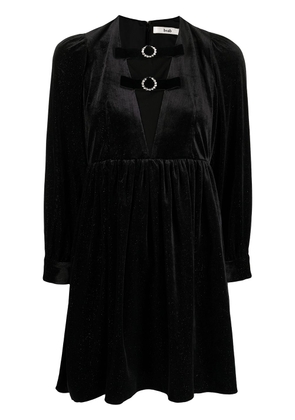 b+ab embellished velvet-trim mini dress - Black