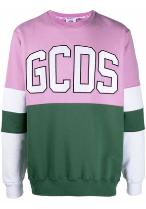 Gcds colour-block logo-print sweatshirt - Green