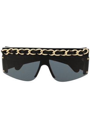 CHANEL Pre-Owned 1992 chain-link wraparound-frame sunglasses - Black