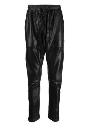 Julius straight-leg leather-look trousers - Black