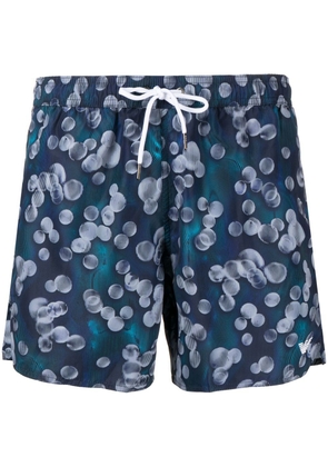 Emporio Armani bubble-print swim-shorts - Blue