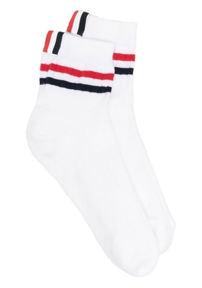 Thom Browne striped rib-knit socks - White