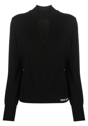 Elisabetta Franchi long-sleeve knitted blouse - Black